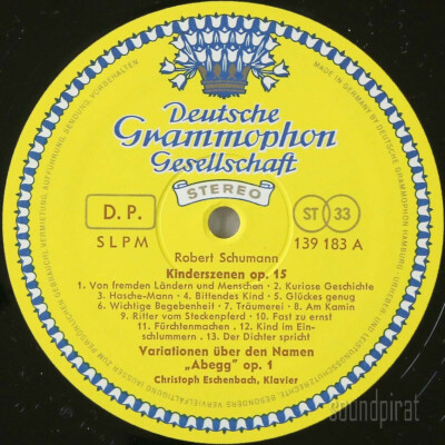 ESCHENBACH SCHUMANN SCENES FROM CHILDHOOD DGG ED.1 STEREO TULIP