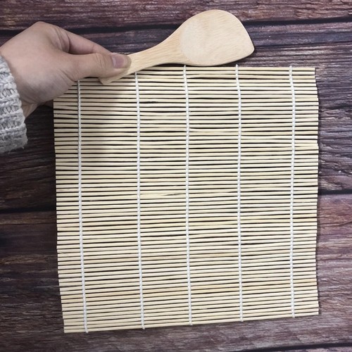 Bamboo Sushi Roller Mat & Rice Paddle Set, Asian Cooking Kitchen Roll Tools - Picture 6 of 7