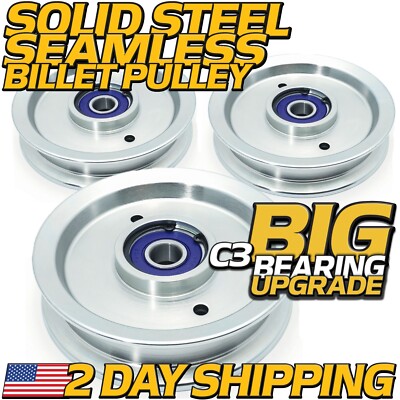 (3 Pack) Billet 88663 Rebuildable Finish Mower Idler Pulley for Bush Hog 5-3/4''