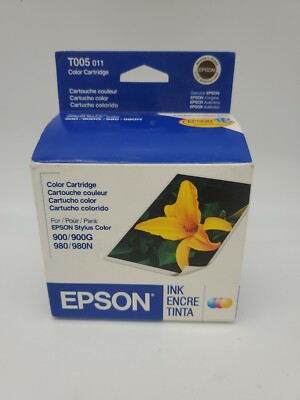 GENUINE EPSON T005 011 COLOR INK CARTRIDGE STYLUS 900/900G/980/980 Expired 