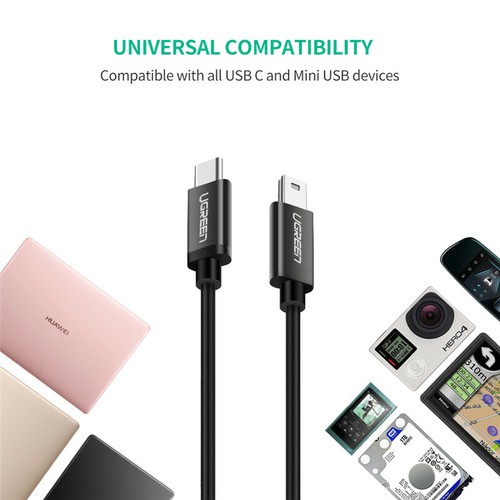 Ugreen USB Type C to Mini USB Cable Sync & Charging Thunderbolt 3 Compatible. 1m - 第 5/7 張圖片