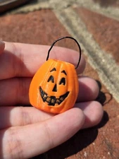 Miniature Scale Trick or Treat Pumpkin Double-Sided Jack O' Lantern Candy Bucket