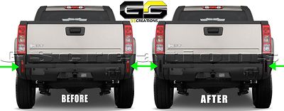 H3T Hummer Rear Bumper Blackout Kit H3 Blackouts Smoked Lens Kit