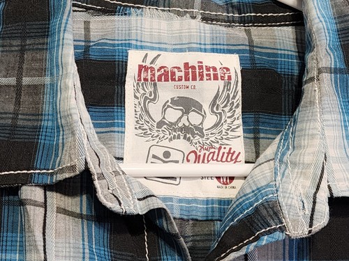 Machine Custom Co. Plaid Sleeveless Button Up Shirt Size Mens M - Picture 3 of 5