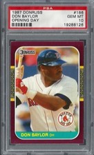 1987 Donruss Opening Day #186 Don Baylor Boston Red Sox PSA 10 Gem Mint 19288126