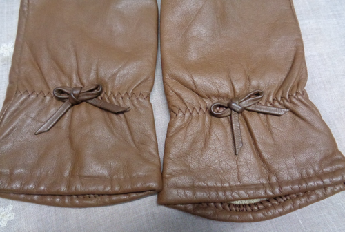 Guanti vintage donna PAOLO VICO in vera pelle taglia M ~ colore: marrone - Foto 2 di 9