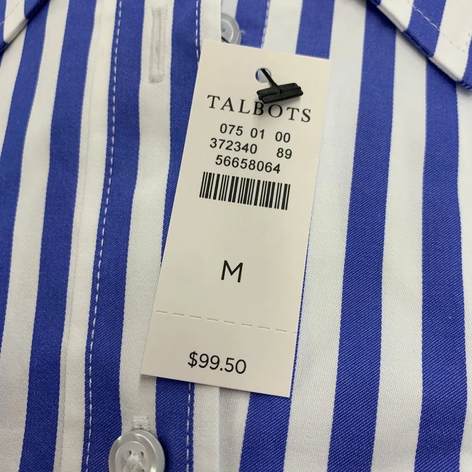 Camisa TALBOTS Botón Lateral Velero Rayas Novio Para Mujer Talla M Foto 4 de 4