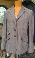 Ralph LAUREN Chaps Tweed Herringbone Equestrian Hacking Jacket Size 8 EUC
