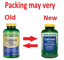 Spring Valley Calcium Plus Vitamin D, 600 mg, 250 Tablets