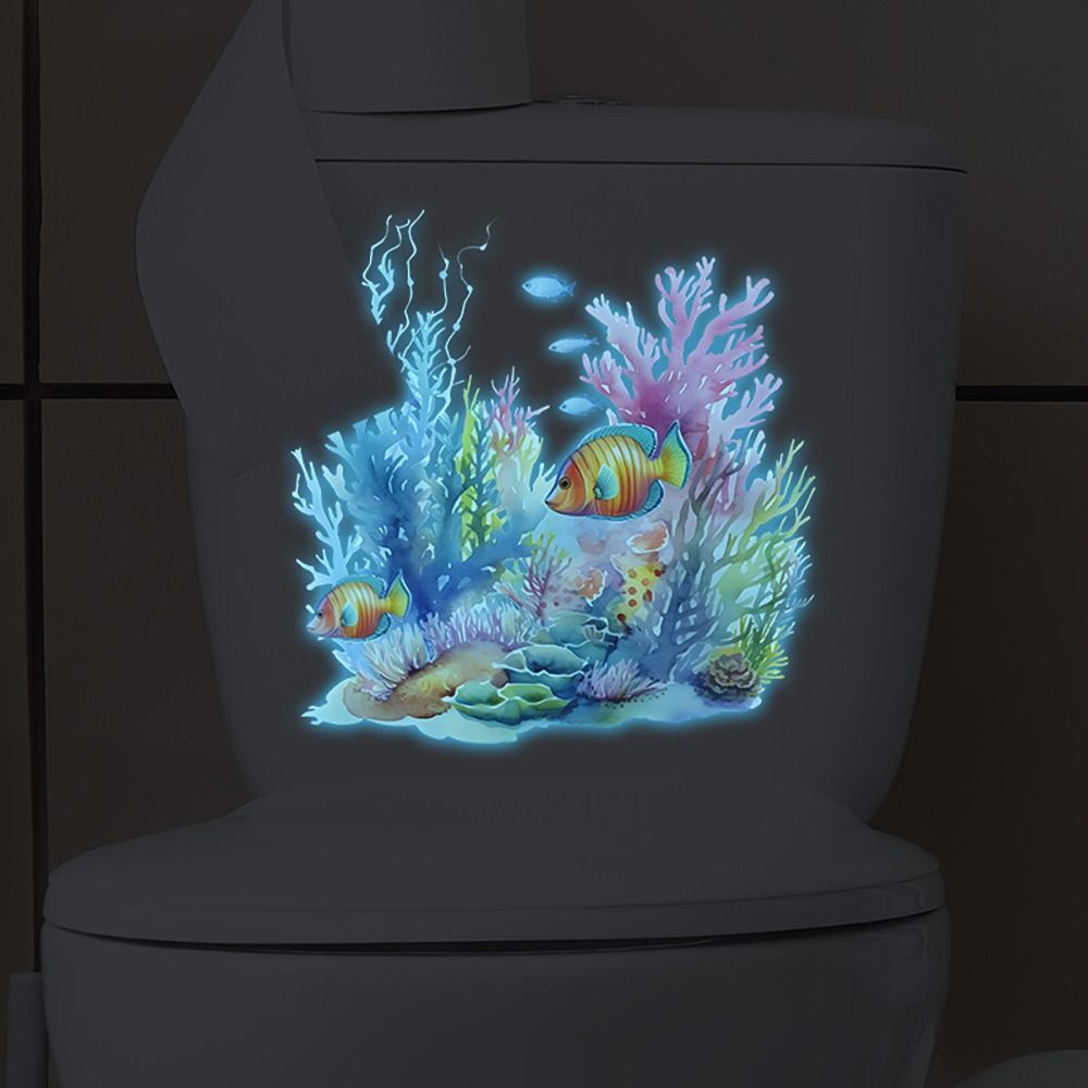 Ocean Theme Toilet Seat Stickers Glow in The Dark Wall Stickers eBay
