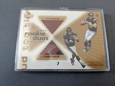 2001 Upper Deck Top Tier Michael Vick Drew Brees Rookie game used football