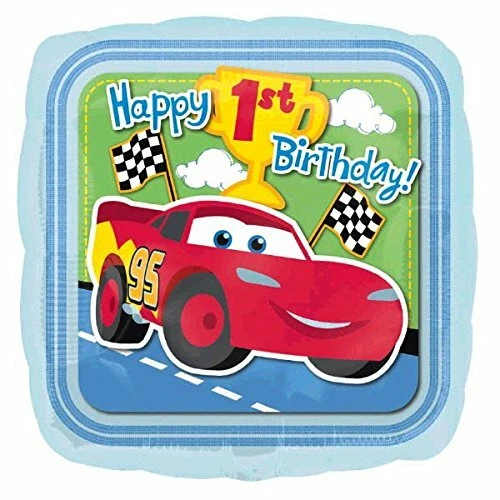 4x 18" Cars Mc Queen 1st Happy Birthday Foil Mylar Balloon Party Decoration - Image 2 of 2