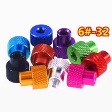UNC6 -32 Aluminium Alloy Round Knurled Thumb Nut Through Hole Hand Grip Knob Nut