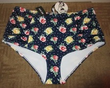 HELL BUNNY VIXEN Retro Floral High Waist Swimsuit Bikini Bottom ~ NWT! Size 4XL