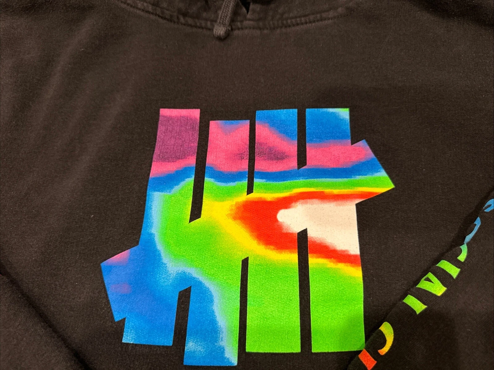 A BATHING APE (BAPE) Felpa con cappuccio multicolore nera Anti Social Social Club x Undefeated taglia L