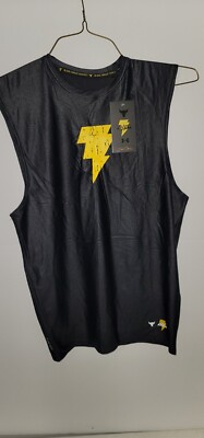Men's Under Armour Heatgear Black Adam Compression Athletic Cut-Off Shirt Size L