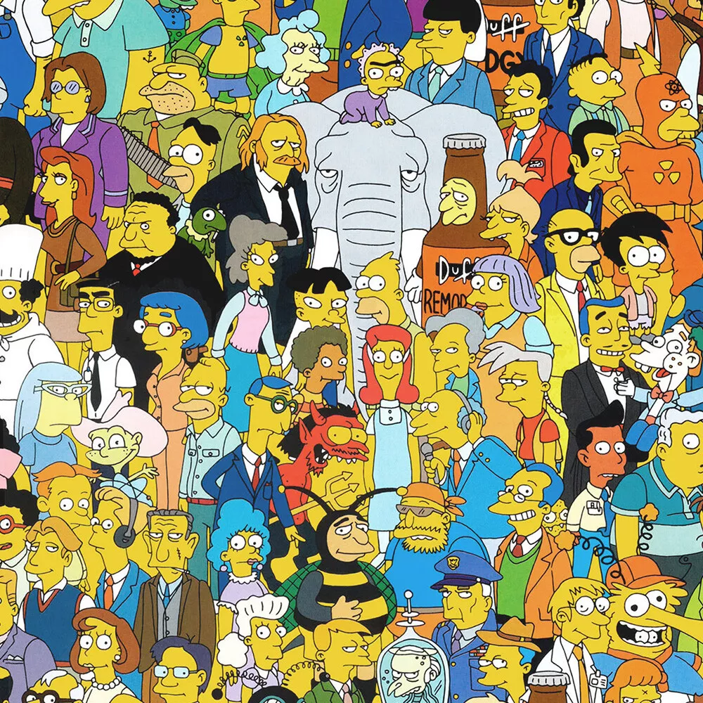 The Simpsons Characters Of Springfield Poster Art Print