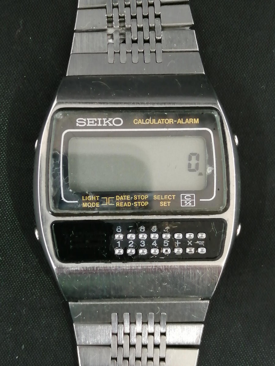 訳アリ SEIKO CALCULATOR-ALARM 腕時計 C359-5000 SEIKO C359-5000 Calculator Alarm Watch Quartz Digital Mens Japan
