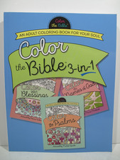 Color The Bible 3-In-1 Adult Coloring Book Christian Scripture Verse Psalms Name