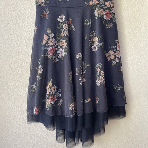 Amy's Closet Girls’ Blue Floral High Low Dress With Necklace Size 10 - Picture 4 of 8