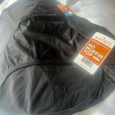 NWT Warner's No Muffin Top Style Hi Cut Panty Style R15501P Black 8/XL