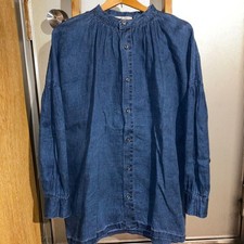 Ichi Antiquites Linen Indigo Blouse Free Size Women's Used