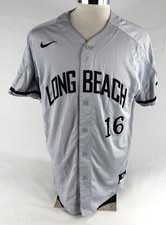2018 Long Beach State Dirtbags #16 Game Used Grey Jersey Baseball XL 857