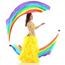 Real Silk Veil Streamer Thrown Balls Belly Dancer Stage Props Bellydance