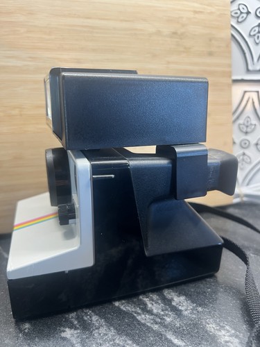 Vintage Polaroid One Step Film Land Camera Rainbow Stripe, With ITT Majic Flash - Picture 4 of 6