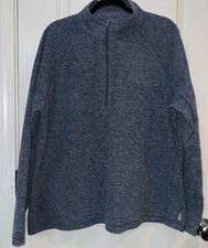 Eddie Bauer Women's 1/4 Zip Fleece Pullover Sweater Top Blue 2XL Soft Comfy Warm