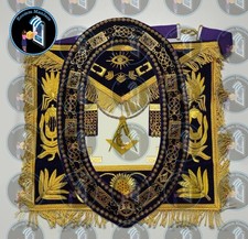 Masonic Regalia Grand Lodge Junior Deacon Hand Made Purple Apron  Beaded Collar