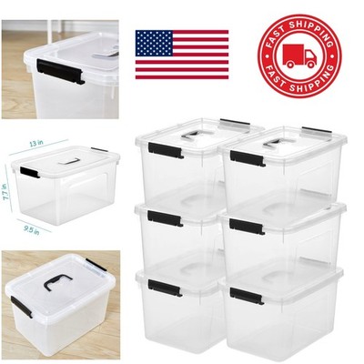 12 Quart Clear Storage Box with Lid and Impact Resistant Design for Organizing
