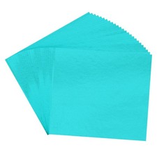 100Pcs 3.7"x3.4" Gold Leaf Sheets Gold Foil Sheet Metallic Leaf Paper Light Blue
