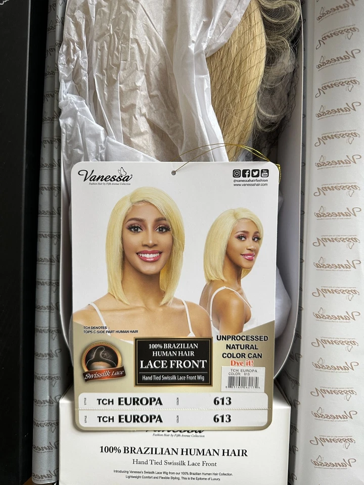 Peluca frontal de encaje cabello humano 100 % brasileño Vanessa - TCH Europa - 613 Foto 4 de 4