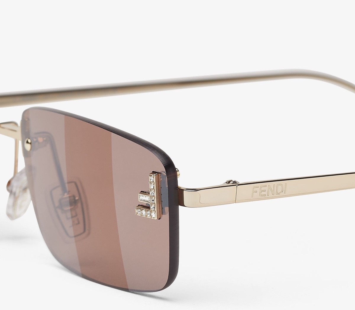 FENDI First FE4172US 32G Gold Crystal Brown Flash Mirror