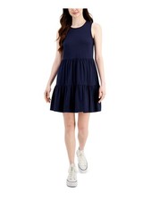 STYLE & COMPANY Womens Navy Stretch Sleeveless Short Dress Petites PP