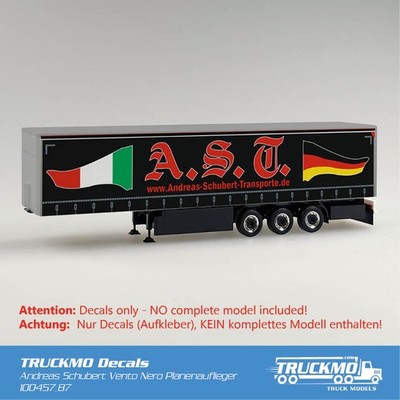 TRUCKMO Decals Andreas Schubert Vento Nero Planenauflieger 100457  1:50 Tek