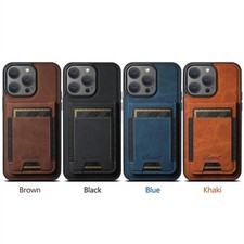 For iPhone 15 Pro Max 14 13 12ProLeather Wallet Card Stand Mag Safe 2in1 Case