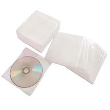 HAPLIVES CD/DVD/BluRay Sleeves,Double-Sided Refill Plastic Sleeve for CD and ...