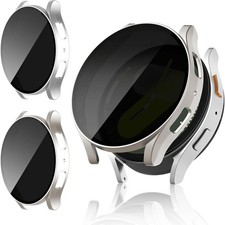 2 Pack Privacy Bumper Case with Screen Protector for Samsung Galaxy Watch 7 44mm