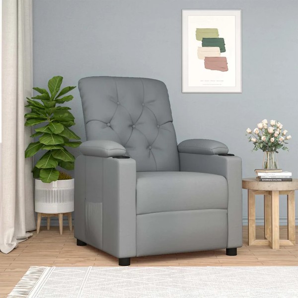 Relaxsessel Hellgrau Stoff Sessel Mit Funktion Fernsehsessel Loungesessel-image