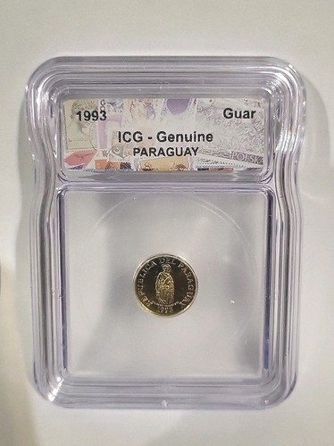 1993 Paraguay - 1 Guarani Coin ICG Genuine Gold Toned Uncirculated