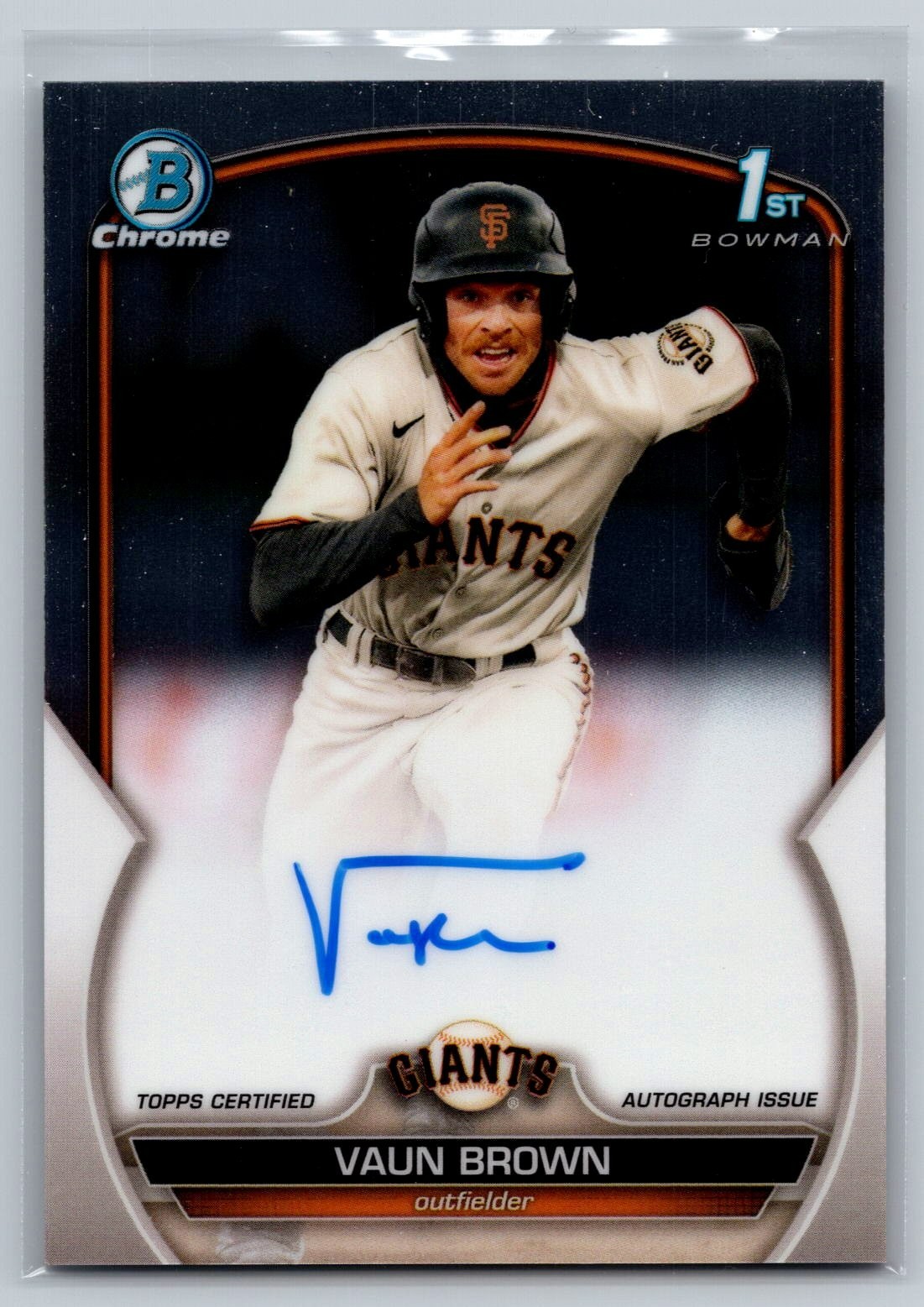 2023 Bowman Chrome Vaun Brown 1st Prospect Auto Autograph #CPA-VB Giants