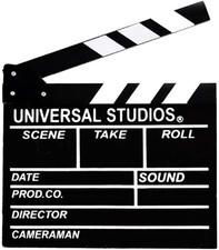 Movie Film Clap Board, 12"X11" Hollywood Clapper Board Wooden Film Movie Clapboa