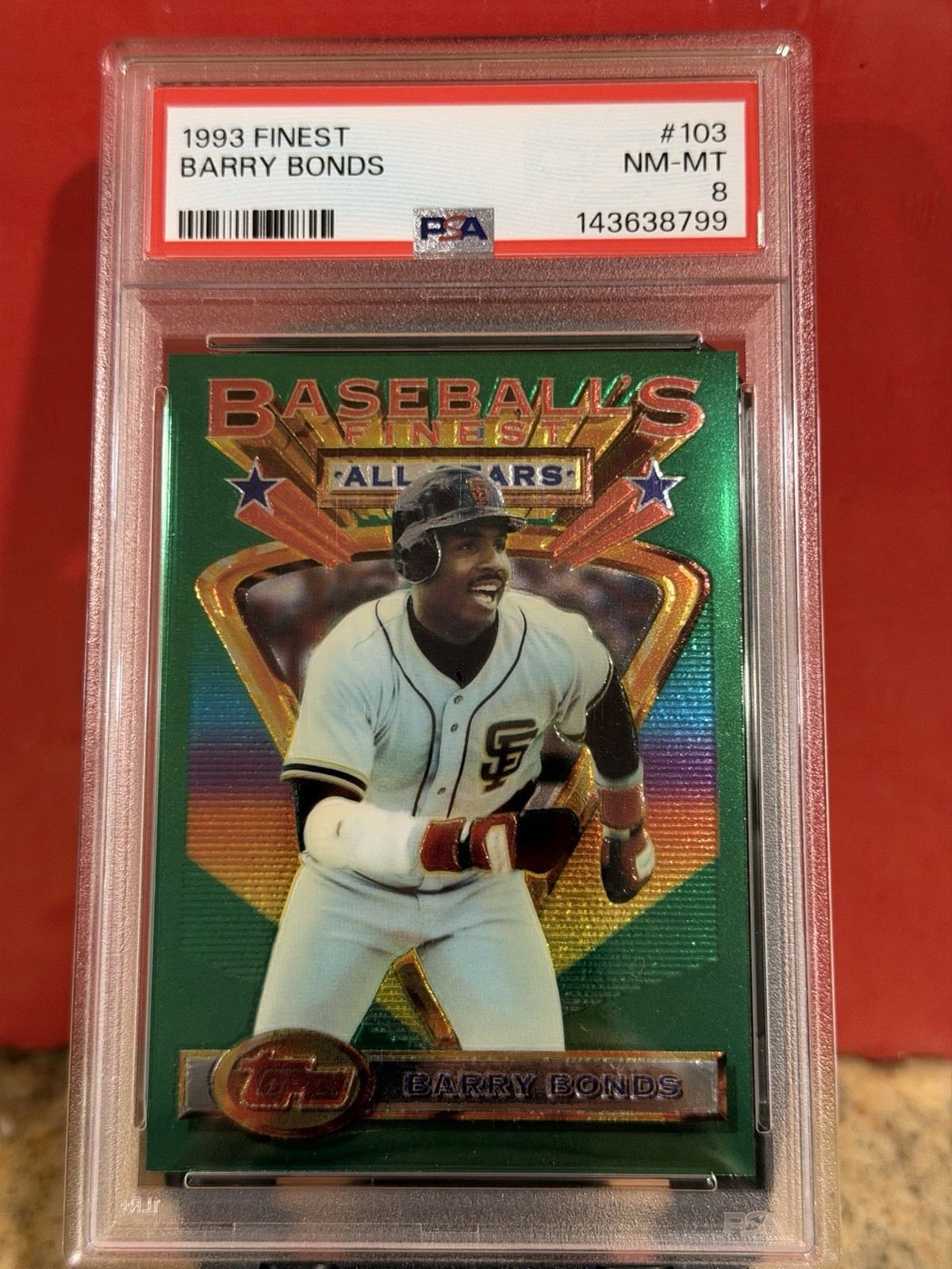 Topps 1993 Finest All-Stars Barry Bonds #103 PSA 8 Giants Baseball