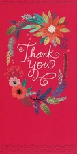 Holiday THANK YOU Money Gift Card Holder, Red Flower Wreath by Hallmark +✉