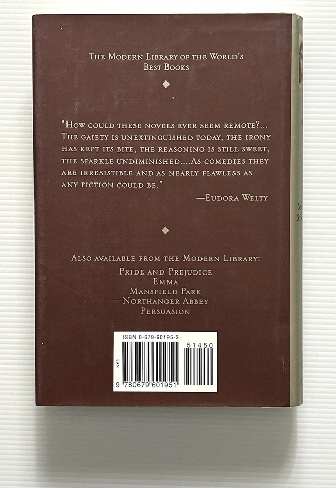 Sense and Sensibility by Jane Austen Modern Library Novel HC DJ 1995 - Image 2 of 4