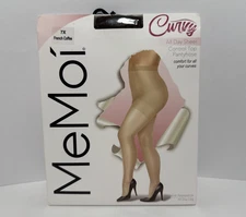 MeMoi Curvy Pantyhose 7X French Coffee All Day Sheer Control Top Plus Size