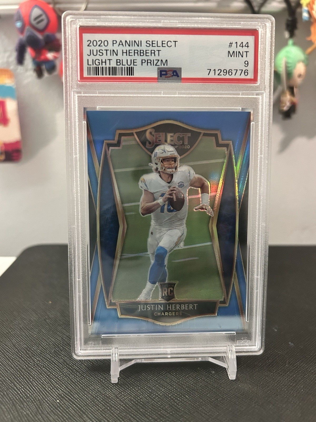 2020 Panini Select Justin Herbert #144 Light Blue Prizm /99 (RC) PSA 9 Chargers