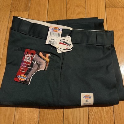 men's dickies double knee loose fit work pants 38x34 Dsny Hunter Green NWT